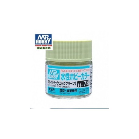 Mr.HOBBY AQUEOUS COLOR, CIELO SATINADO, Bote 10 ml. Marca MR.Hobby. Ref: H74.