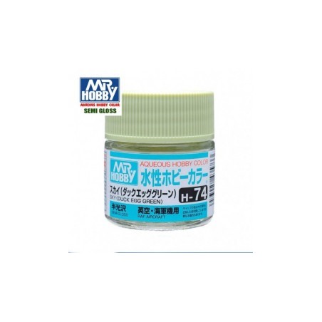 Mr.HOBBY AQUEOUS COLOR, CIELO SATINADO, Bote 10 ml. Marca MR.Hobby. Ref: H74.