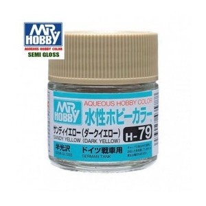 Mr.HOBBY AQUEOUS COLOR, AMARILLO ARENA SATINADO, Bote 10 ml. Marca MR.Hobby. Ref: H79.