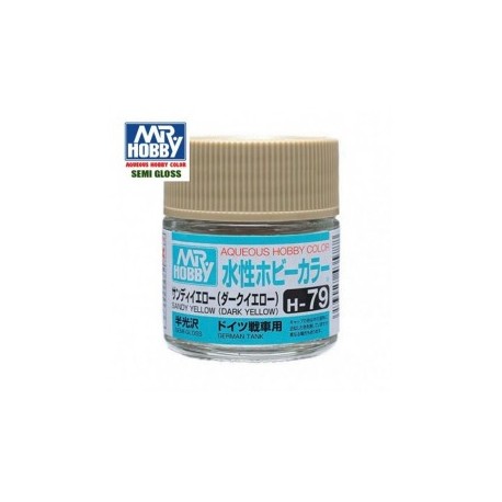 Mr.HOBBY AQUEOUS COLOR, AMARILLO ARENA SATINADO, Bote 10 ml. Marca MR.Hobby. Ref: H79.