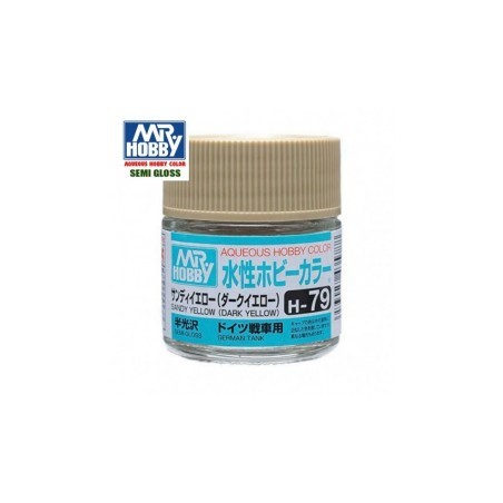 Mr.HOBBY AQUEOUS COLOR, AMARILLO ARENA SATINADO, Bote 10 ml. Marca MR.Hobby. Ref: H79.