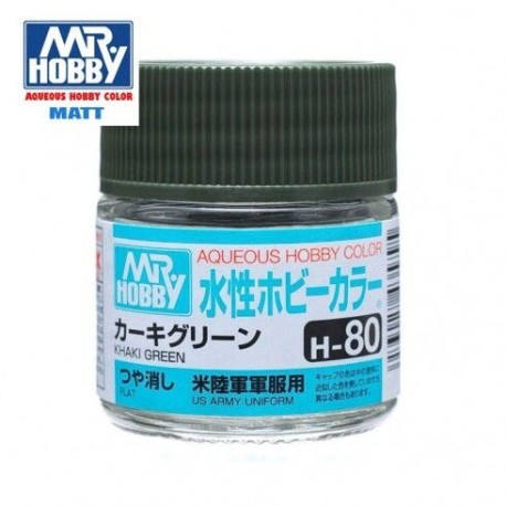 Mr.HOBBY AQUEOUS COLOR, VERDE CAQUI, Bote 10 ml. Marca MR.Hobby. Ref: H80.