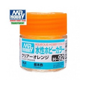 Mr.HOBBY AQUEOUS COLOR, NARANJA TRANSPARENTE BRILLO, Bote 10 ml. Marca MR.Hobby. Ref: H92.