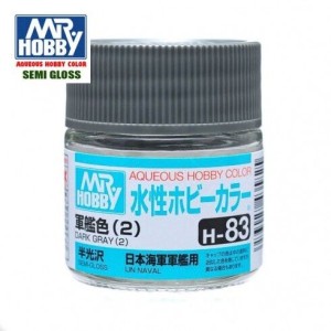 Mr.HOBBY AQUEOUS COLOR, GRIS OSCURO J, Bote 10 ml. Marca MR.Hobby. Ref: H83.