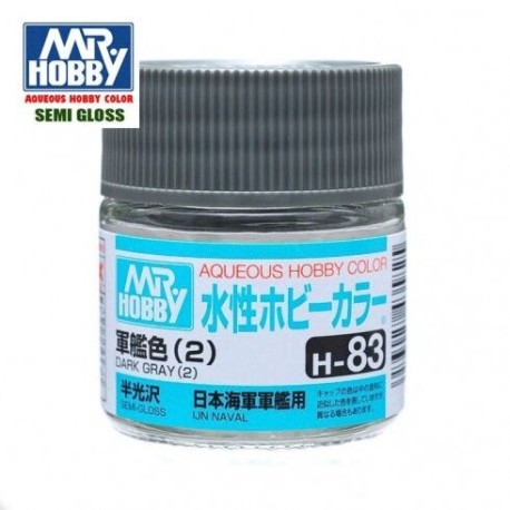 Mr.HOBBY AQUEOUS COLOR, GRIS OSCURO J, Bote 10 ml. Marca MR.Hobby. Ref: H83.