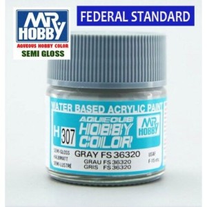 Mr.HOBBY AQUEOUS COLOR , Semi Gloss, GRAY FS36320. Bote 10 ml. Marca MR.Hobby. Ref: H307.