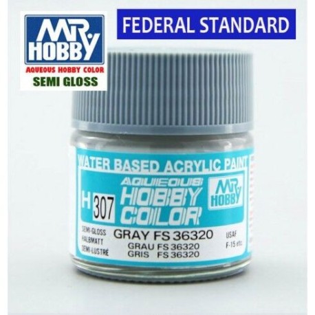 Mr.HOBBY AQUEOUS COLOR , Semi Gloss, GRAY FS36320. Bote 10 ml. Marca MR.Hobby. Ref: H307.