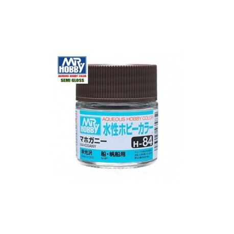 Mr.HOBBY AQUEOUS COLOR, CAOBA SATINADO, Bote 10 ml. Marca MR.Hobby. Ref: H84.