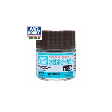 Mr.HOBBY AQUEOUS COLOR, CAOBA SATINADO, Bote 10 ml. Marca MR.Hobby. Ref: H84.
