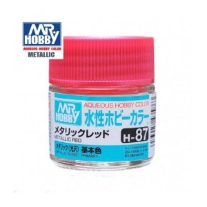 Mr.HOBBY AQUEOUS COLOR, ROJO METALIZADO, Bote 10 ml. Marca MR.Hobby. Ref: H87.