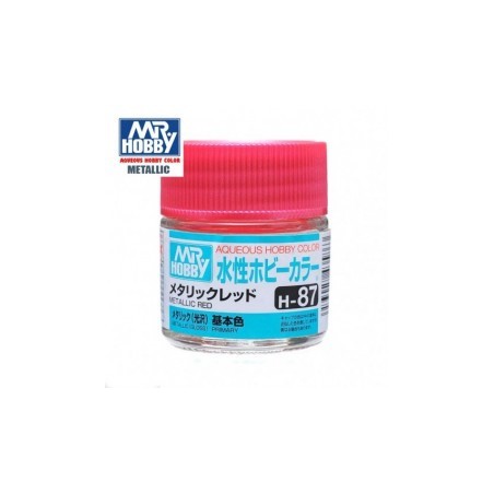 Mr.HOBBY AQUEOUS COLOR, ROJO METALIZADO, Bote 10 ml. Marca MR.Hobby. Ref: H87.