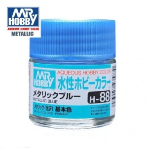 Mr.HOBBY AQUEOUS COLOR, AZUL METALIZADO, Bote 10 ml. Marca MR.Hobby. Ref: H88.