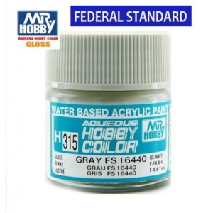 Mr.HOBBY AQUEOUS COLOR, GRAY FS16440  (Semi-gloss). Bote 10 ml. Marca MR.Hobby. Ref: H315.