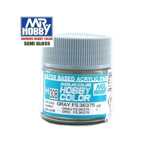 Mr.HOBBY AQUEOUS COLOR , GRIS, GRAY FS36375. Bote 10 ml. Marca MR.Hobby. Ref: H308.