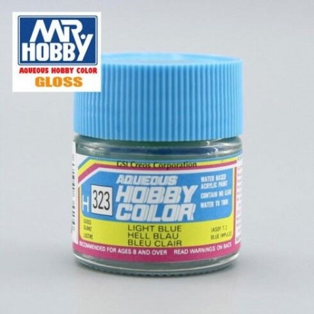 Mr.HOBBY AQUEOUS COLOR , AZUL CLARO. Bote 10 ml. Marca MR.Hobby. Ref: H323.