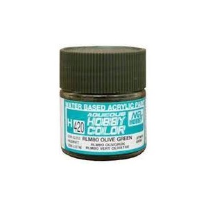 Mr.HOBBY AQUEOUS COLOR , VERDE OLIVA SATINADO RLM80 . Bote 10 ml. Marca MR.Hobby. Ref: H420.