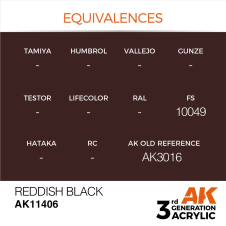 Acrílicos de 3rd, REDDISH BLACK – FIGURES.Marca Ak-Interactive.  Ref: Ak11406.