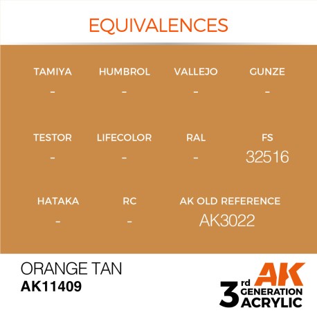 Acrílicos de 3rd, ORANGE TAN – FIGURES.Marca Ak-Interactive.  Ref: Ak11409.