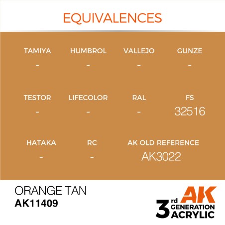Acrílicos de 3rd, ORANGE TAN – FIGURES.Marca Ak-Interactive.  Ref: Ak11409.