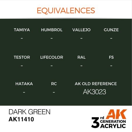Acrílicos de 3rd, DARK GREEN – FIGURES.Marca Ak-Interactive.  Ref: Ak11410.
