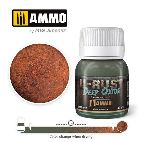 U-RUST, Deep Oxide (40mL). Marca Ammo of Mig Jimenez. Ref: AMIG2251.