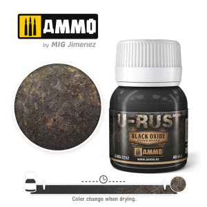 U-RUST, Black Oxide (40mL). Marca Ammo of Mig Jimenez. Ref: AMIG2252.