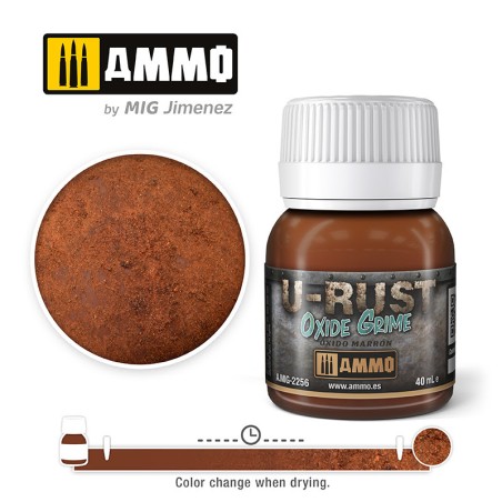 U-RUST, Oxide Grime (40mL). Marca Ammo of Mig Jimenez. Ref: AMIG2256.