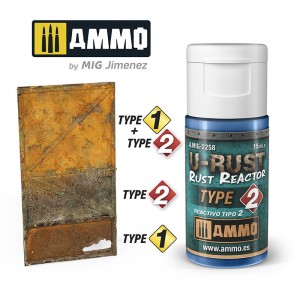 U-RUST, Rust Reactor Type 2, (15mL). Marca Ammo of Mig Jimenez. Ref: AMIG2258.