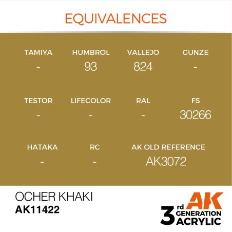 Acrílicos de 3r, OCHER KHAKI – FIGURES.Marca Ak-Interactive.  Ref: Ak11422.