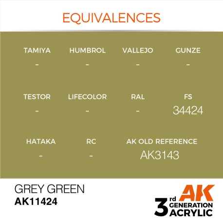 Acrílicos de 3r, GREY GREEN – FIGURES.Marca Ak-Interactive.  Ref: Ak11424.