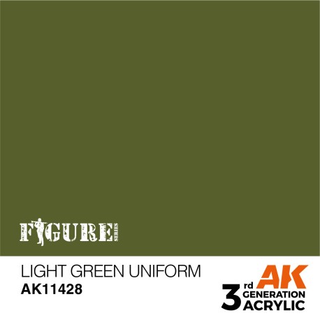 Acrílicos de 3r, LIGHT GREEN UNIFORM – FIGURES.Marca Ak-Interactive.  Ref: Ak11428.