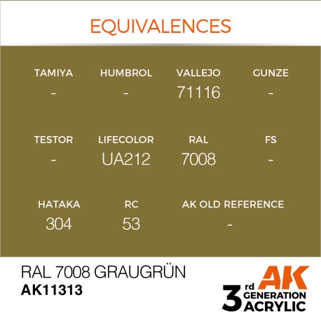 AK INTERACTIVE 3 rd. RAL 7008 GRAUGRÜN – AFV . Marca AK Interactive. Ref: AK11313.