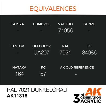 AK INTERACTIVE 3 rd. RAL 7021 DUNKELGRAU – AFV. Marca AK Interactive. Ref: AK11316.
