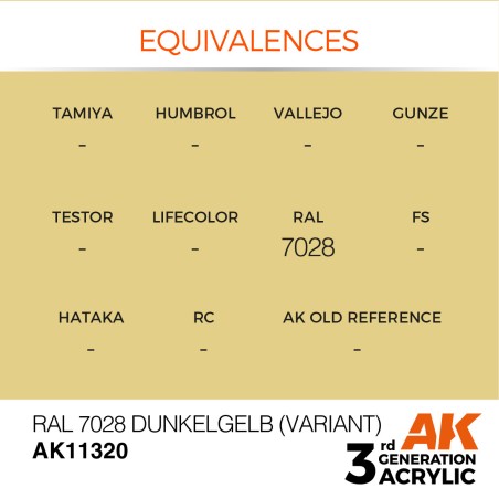 AK INTERACTIVE 3 rd. RAL 7028 DUNKELGELB (VARIANT) – AFV. Marca AK Interactive. Ref: AK11320.