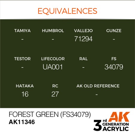 AK INTERACTIVE 3 rd. FOREST GREEN (FS34079) – AFV. Marca AK Interactive. Ref: AK11346.