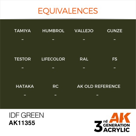 AK INTERACTIVE 3 rd. IDF GREEN – AFV. Marca AK Interactive. Ref: AK11355.
