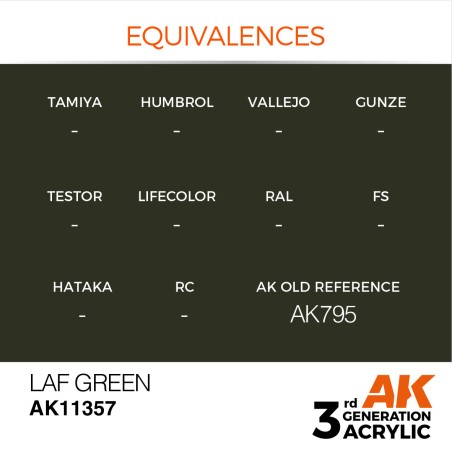 AK INTERACTIVE 3 rd. LAF GREEN – AFV. Marca AK Interactive. Ref: AK11357.