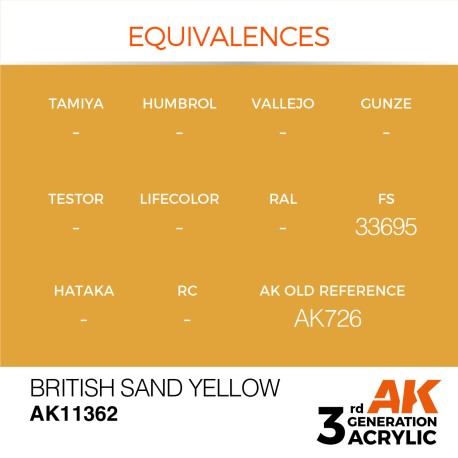 AK INTERACTIVE 3 rd. BRITISH SAND YELLOW – AFV. Marca AK Interactive. Ref: AK11362.