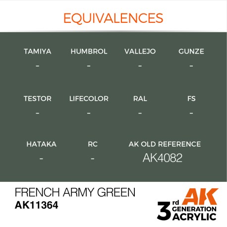 AK INTERACTIVE 3 rd. FRENCH ARMY GREEN – AFV. Marca AK Interactive. Ref: AK11364.
