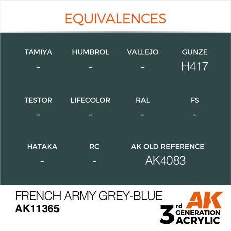 AK INTERACTIVE 3 rd. FRENCH ARMY GREY-BLUE – AFV. Marca AK Interactive. Ref: AK11365.