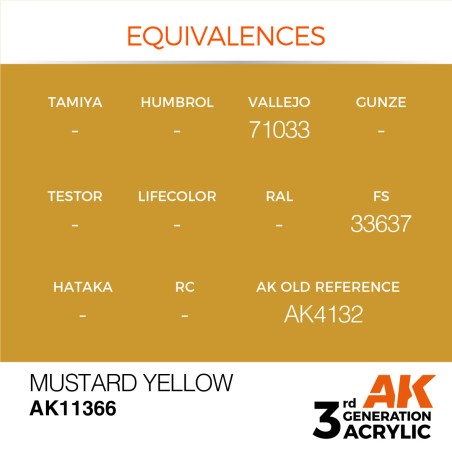 AK INTERACTIVE 3 rd. MUSTARD YELLOW – AFV. Marca AK Interactive. Ref: AK11366.