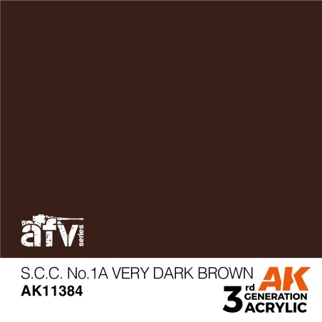 AK INTERACTIVE 3 rd. S.C.C. NO.1A VERY DARK BROWN – AFV. Marca AK Interactive. Ref: AK11384.