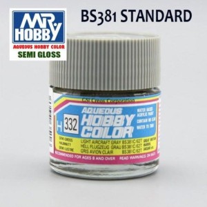 Mr.HOBBY AQUEOUS COLOR ,  GRIS AVIACION LIGERO. Bote 10 ml. Marca MR.Hobby. Ref: H332.