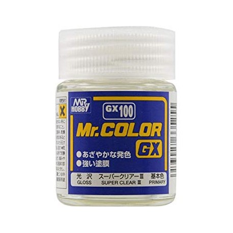 GX100 Super Clear III Gloss. Bote 18 ml. Marca MR.Hobby. Ref: GX100.