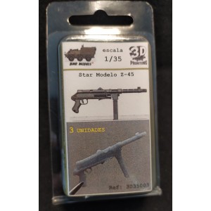 Subfusil Star Modelo Z-45, 3ud. 1:35. Marca BMR. Ref: 3D35003.