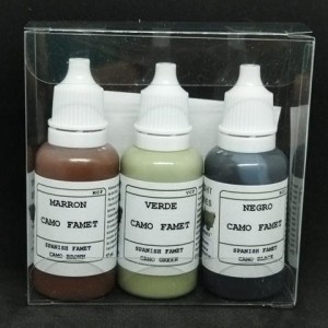 Set de 3 Acrilicos, Camo FAMET. Bote 17 ml. Marca BMR. Ref: SETFAMET. 2