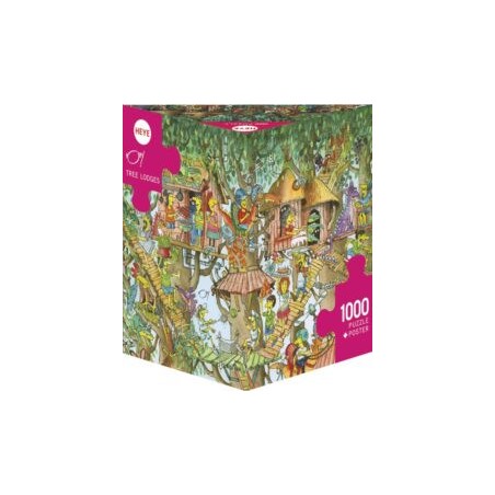 Tree Lodges, Cartoon im Dreieck Puzzle vertical, 1000 pz. Marca Heye. Ref: 29990.