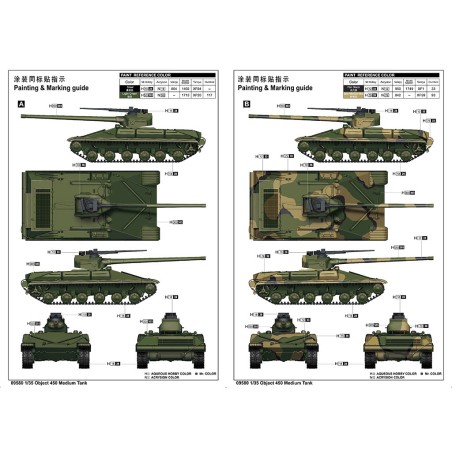 Object 450 Medium Tank. Escala 1:35. Marca Trumpeter. Ref: 09580.
