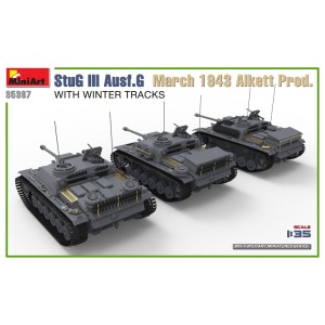 StuG III Ausf. G March 1943 Alkett Prod. WITH WINTER TRACKS. INTERIOR KIT. Escala 1:35. Marca Miniart. Ref: 35367. 2