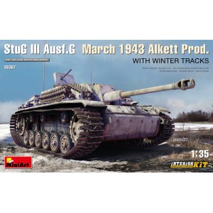 StuG III Ausf. G March 1943 Alkett Prod. WITH WINTER TRACKS. INTERIOR KIT. Escala 1:35. Marca Miniart. Ref: 35367.